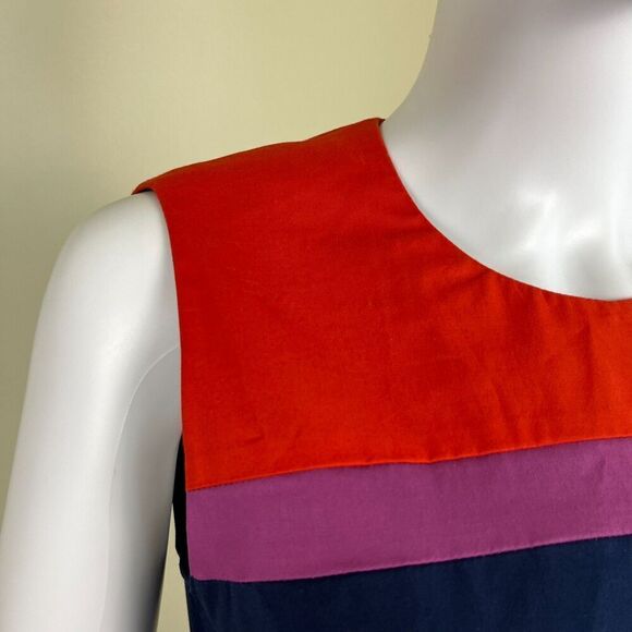 Boss Hugo Boss Hadesa Colorblocked Cotton Poplin Fit & Flare Mini Dress Modern - Picture 10 of 16